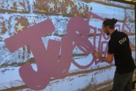 Ambiance fun et moderne pendant l’animation graffiti numérique proposée par MadCityZen. | © MadCityZen
